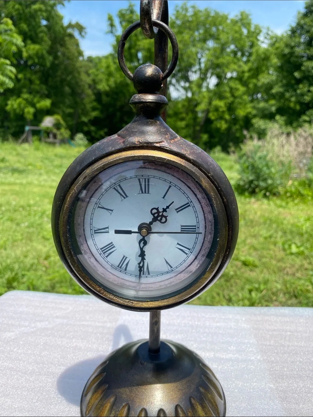 Young Town Quartz #12888 Antique-Style Bronze Tone Maritime Table Clock 5